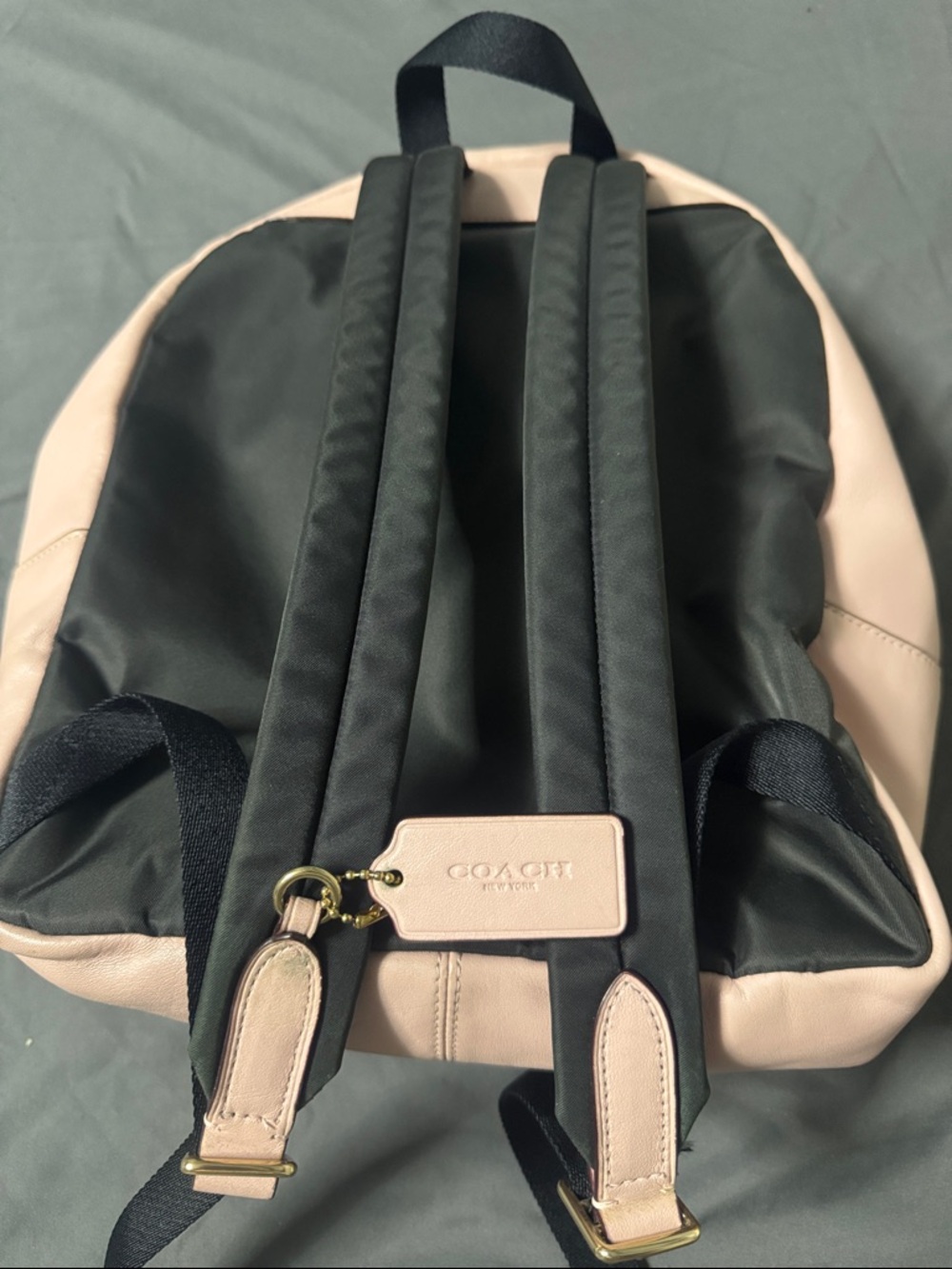 Coach Beige Signature Canvas Backpack with Pink Trim - Picture 2 of 2